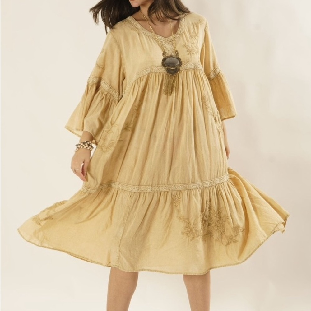 Elegant tea stained Bohemian Dress